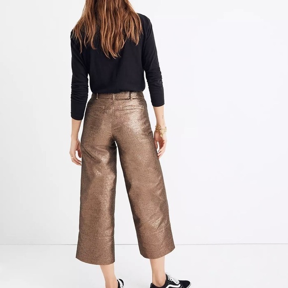 Madewell Slim Emmett Wide Leg Crop in Metallic - 26 - Picture 3 of 9